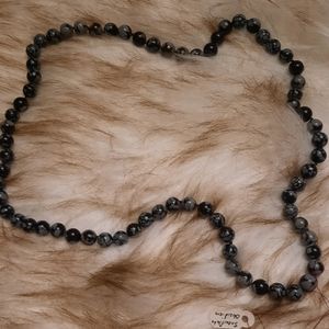 26.5 inch Snowflake Obsidian hand-knotted necklace